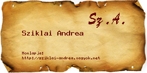 Sziklai Andrea névjegykártya