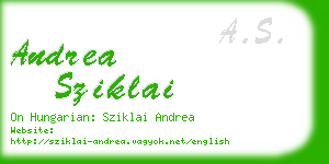 andrea sziklai business card